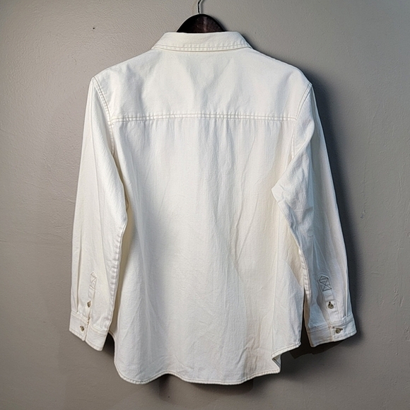 American Eagle NWT 100% COTTON White Classic Button-Up Denim Jacket - SIZE LARGE - Picture 4 of 8